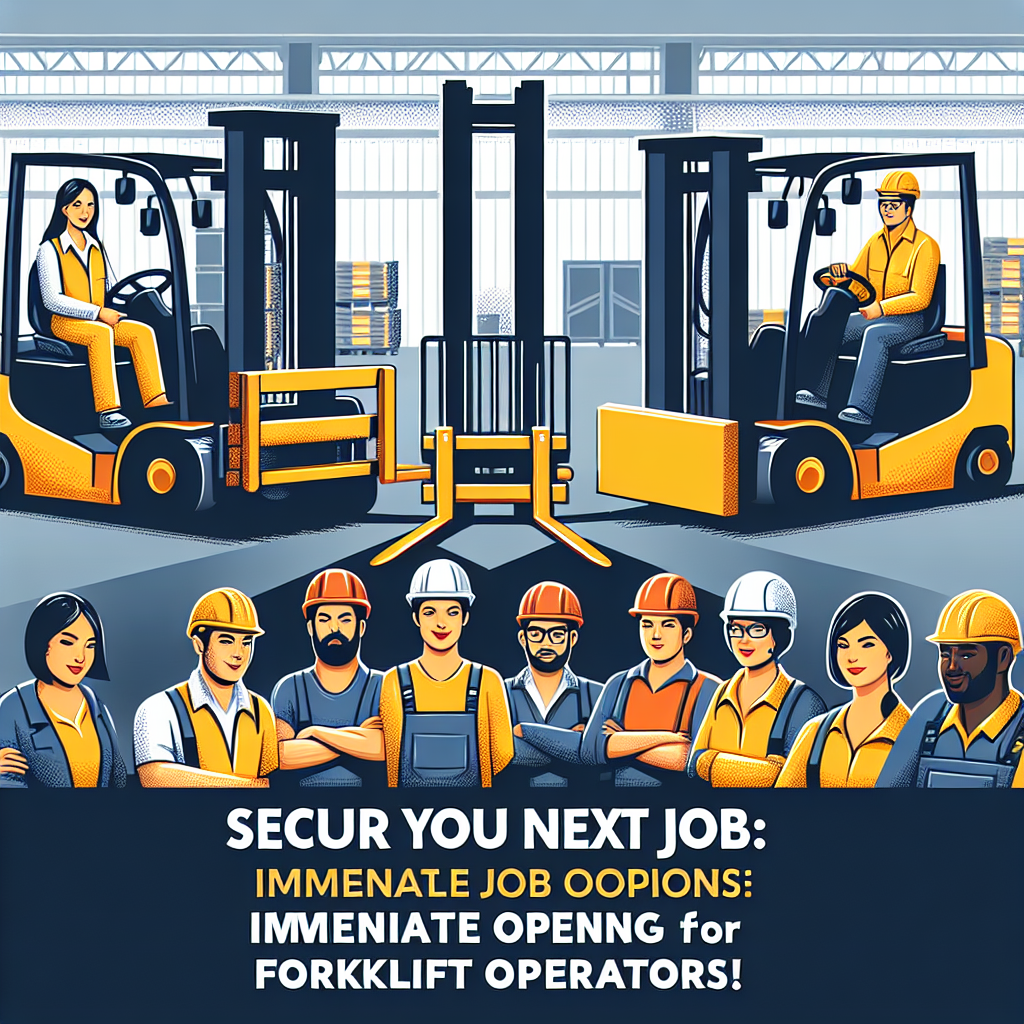 Secure Your Next Job: Immediate Openings for Forklift Operators!