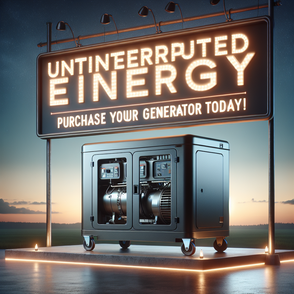 Energia Senza Interruzioni – Acquista il Tuo Generatore Oggi!