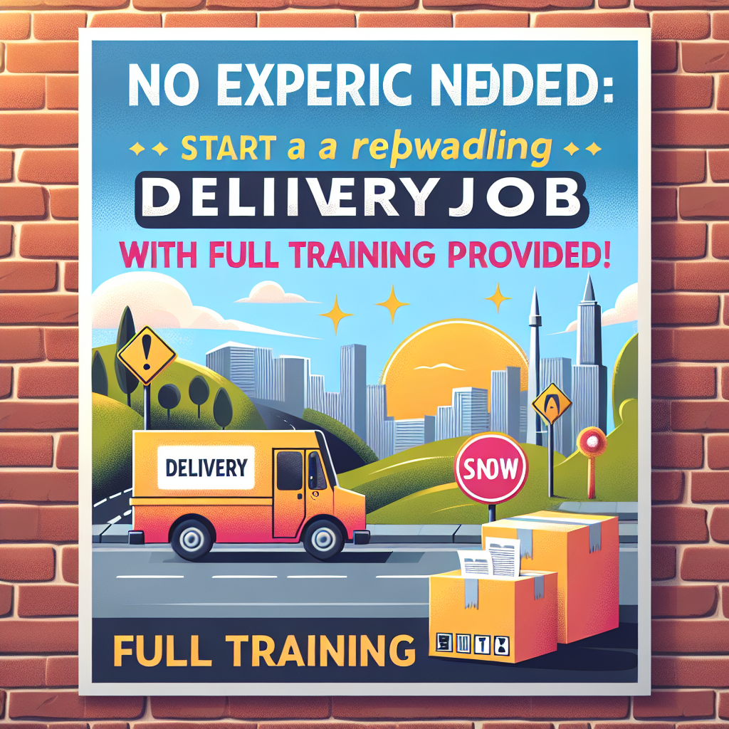 No Experience Needed: Start a Rewarding Delivery Job with Full Training Provided!